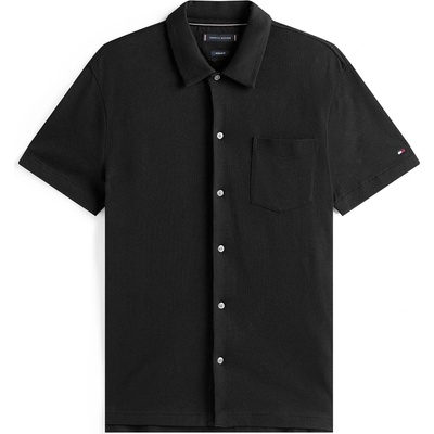 Tommy Hilfiger Риза Tommy Hilfiger Men's Short Sleeve Plain Shirt - Black BDS