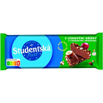 Orion Studentská pečeť Mléčná čokoláda s kousky lískových oříšků, s rozinkami a želé 90 g