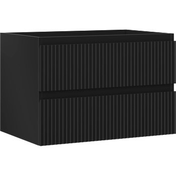 Mexen Rivel баня шкаф под мивка 70 см, 2 чекмеджета, оребрен , черен мат - 91A20-07047-2-BFF71 (91A20-07047-2-BFF71)