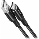 Axagon BUCM-AM10AB HQ USB-C USB-A, USB 2.0, 3A, ALU, oplet, 1m, černý