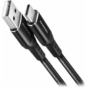 Axagon BUCM-AM10AB HQ USB-C USB-A, USB 2.0, 3A, ALU, oplet, 1m, černý