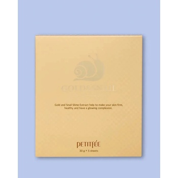 Petitfee & Koelf Gold & Snail Hydrogel Mask Pack hydrogélová textílna maska na tvár s extraktom zo zlata a slimáka 30 g x 5 ks
