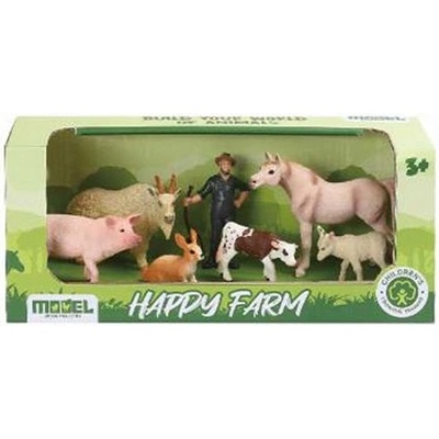 Cypress Комплект фигури Cypress - Happy Farm, домашни животни с фермер (CY544085)