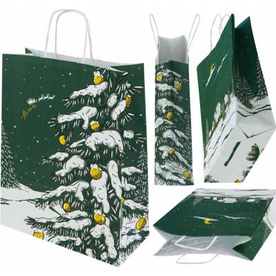 Papierová taška Allbag zelená 24x10x32 cm na darčeky