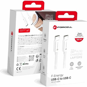 Forcell C339 nabíjací USB-C > USB-C QC4.0 5A/20V PD100W, 1m, bílý