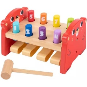 Tooky Toy Tooky Toy: Дървена игра с чук за гонене на къртици (TK088)