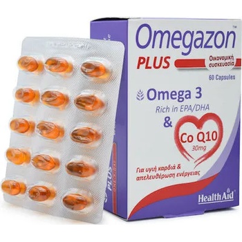 HEALTHAID Хранителна добавка Omegazon Plus Omega & CoQ10, Health Aid Omegazon Plus Omega 3 & CoQ10 60caps