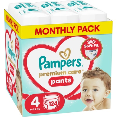 Pampers Пелени-гащи Pampers Premium Care - Размер 4, 9-15 kg, 124 броя (1100051053)