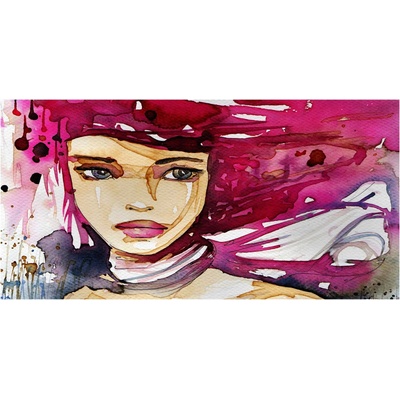 Fotoobraz na skle abstrakcie žena 100x50 cm