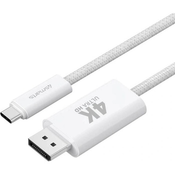 4smarts Дисплей Порт Кабел, 4Smarts USB-C to Display Port 2m, Бял (540958)