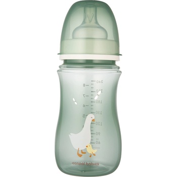 Canpol babies Антиколик шише с широко гърло Canpol - Easy Start, Goose, 240 ml (35/245C)