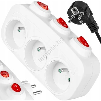 Vayox Разклонител с ключове, 3 гнезда (bx0070)