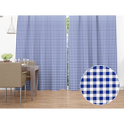 Biante Bavlnený záves Sandra SA-057 Modro-biele kocky 140x140 cm