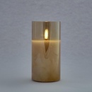 DecoLED LED sviečka v skle 7,5 x 15 cm sivá