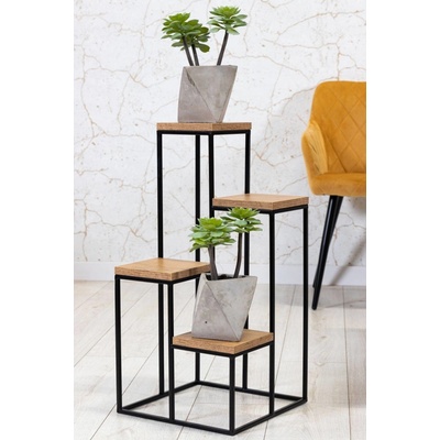 DekorStyle Stojan na květiny ALFA 34 cm černý/hnědý – Sleviste.cz