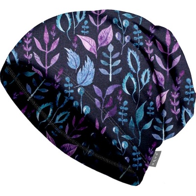 Unuo Dětská čepice fleecová spadená Lístečky