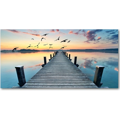 Foto obraz sklo tvrzené Drevené mólo 100x50 cm