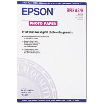 Epson Фотохартия Epson S041143 Glossy Photo Paper A3 (13" x 19") - 20 листа (S041143)