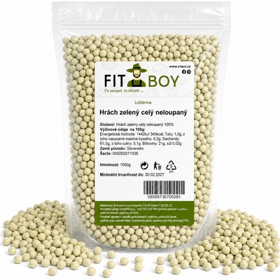 Fitboy Hrách zelený celý neloupaný 1 kg