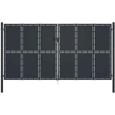vidaXL Zahradní brána ocel 400 x 175 cm antracitová