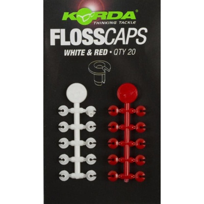 Korda Zarážky na nástrahu Floss Caps White / Red – Zboží Dáma