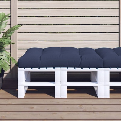 vidaXL Палетна възглавница, нейви синя, 120x80x12 см, текстил (377920)