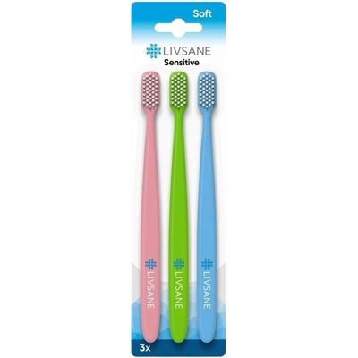 Livsane Zubní kartáček Sensitive Soft 3 ks