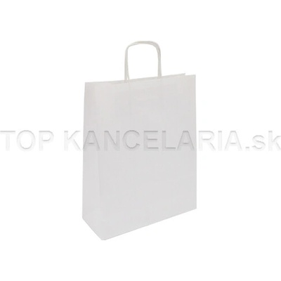 Papierová taška s krútenou rúčkou 24x11x33cm biela Biela