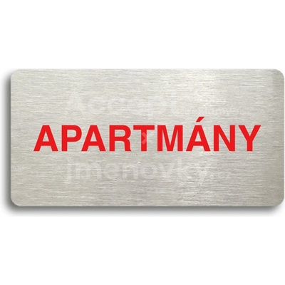 ACCEPT Piktogram APARTMÁNY - stříbrná tabulka - barevný tisk bez rámečku