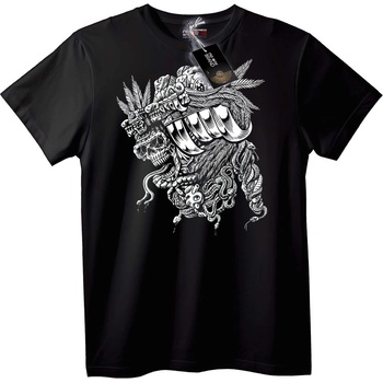 NOONEBRAND Тениска Череп и пера - L, Black