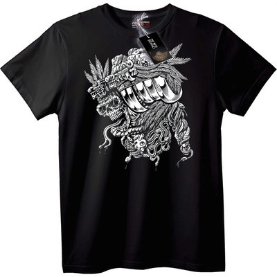 NOONEBRAND Тениска Череп и пера - L, Black