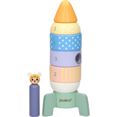 Jou? co Дървена дидактическа играчка Jou? co за низане и сортиране - Ракета (80087)