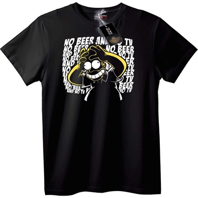 NOONEBRAND Тениска Без бира и телевизия - XS, Black