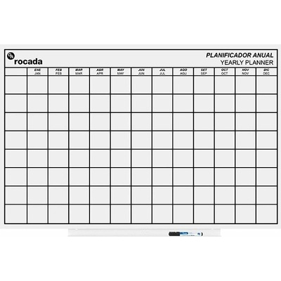ROCADA Skin Planner 6420YP roční plánovací kalendář (EN), 115 x 75 cm lakovaná, bílá