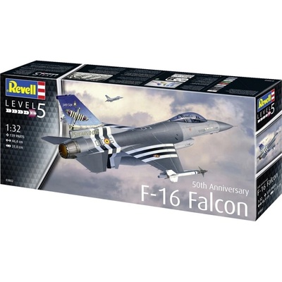 Revell Сглобяем модел, Revell, F-16 Falcon 50th anniversary, 150 части (R03802)