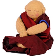 Dolls4Tibet Tibetský hadrový budhistický mnich při meditaci 8 cm