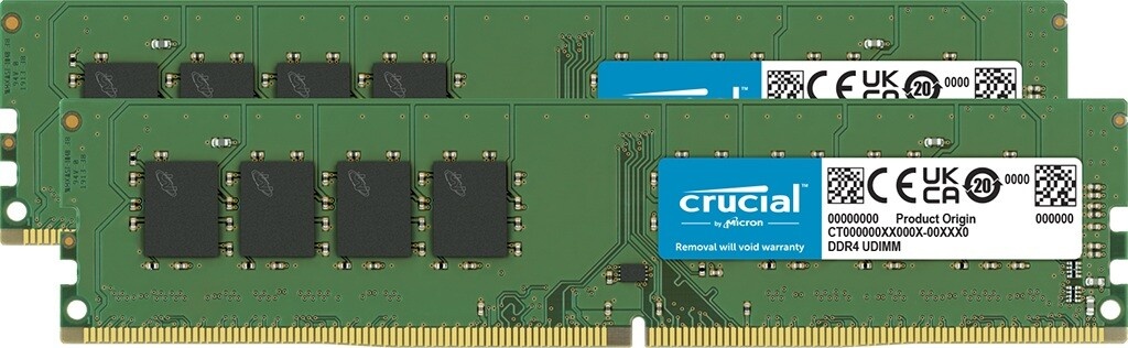 Crucial Ballistix DDR4-2400　32GB（2x16GB） Crucial Ballistix Gaming Memory, 2x16GB (32GB Kit) DDR4 3200MT/s