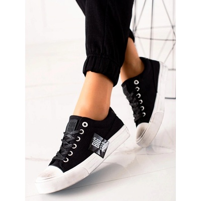 Big Star Shoes Exkluzívní tenisky dámské bez podpatku černé