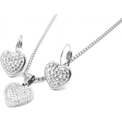 Steel Jewelry souprava náhrdelník a náušnice SRDCE Chirurgická ocel SET231242 – Zbozi.Blesk.cz