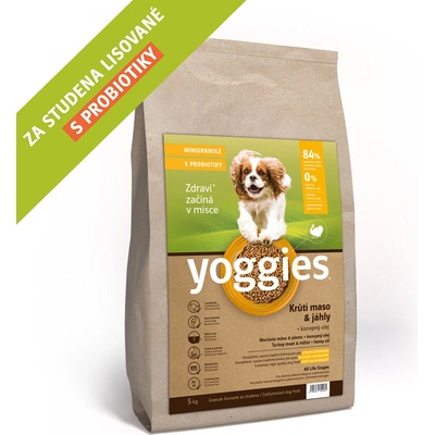 Yoggies MINI lisované za studena s probiotiky s krůtím masem a jáhly 5 kg