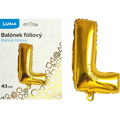 Balónek foliový "L" ZLATÝ