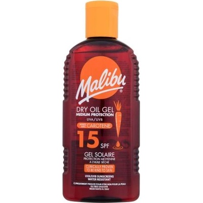 Malibu Dry Oil Gel With Carotene SPF15 водоустойчив маслен слънцезащитен гел с каротин 200 ml