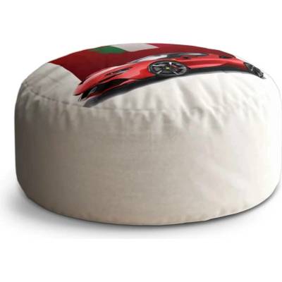 Sablio Taburet Circle Ferrari Italská vlajka na červeném bloku: 38x48 cm