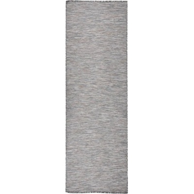 vidaXL Градински плоскотъкан килим, 80x250 см, кафяво и синьо (340814)