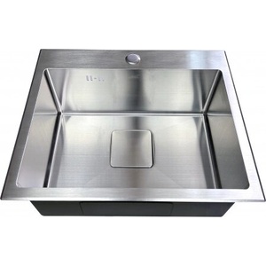 Inter Ceramic Кухненска мивка алпака ick 5032 - еднокоритна, за вграждане, сребрист хром, 50×42×20 см (ick 5032) Мивка за вграждане