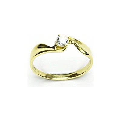 Čištín zlatý s čirým zirkonem žluté zlato T 1026