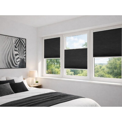 Zebra Shop Plissé Lux Zatemňující DUO Invaze TM. ŠEDÁ PM05 123 x 111 - 150 cm