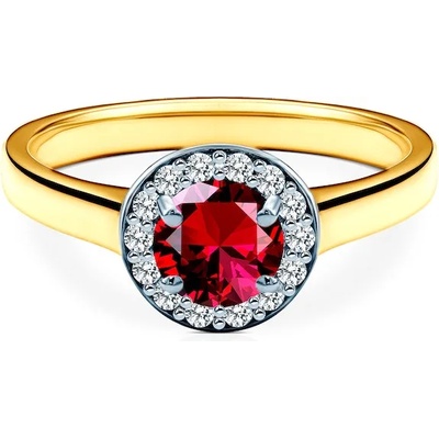 SAVICKI Годежен пръстен Savicki: двуцветно злато, рубин, диаманти