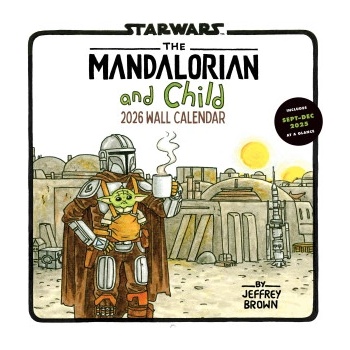 Chronicle Books Star Wars The Mandalorian and Child 2026 Wall Calendar | Jeffrey Brown