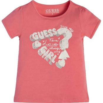 Image 1 of GUESS Тениска с къс ръкав за момиче в розово с лого Guess